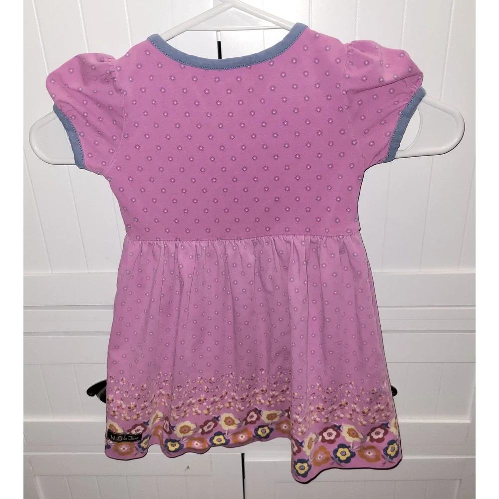Matilda Jane Girls Purple Floral Ruffle Button Knit Dress 18-24 Months‎ spring